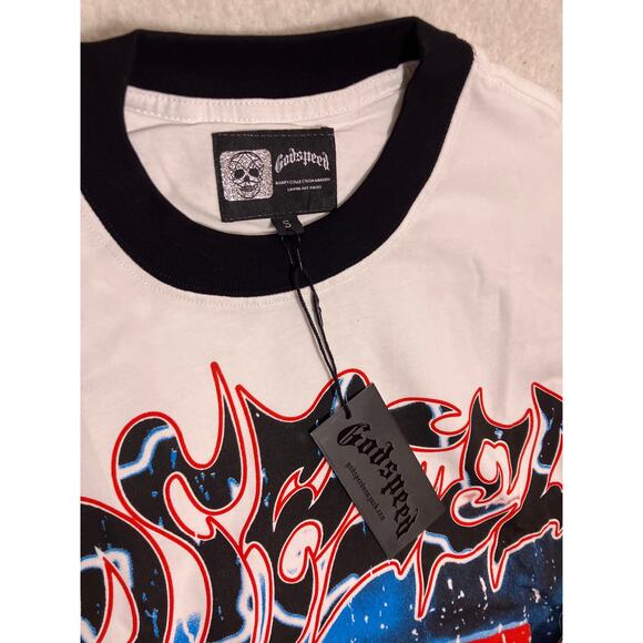 Godspeed Skeleton Gas Station Long Sleeve Shirt Mens Small Baggy Fit Graphic Tee - Picture 2 of 5